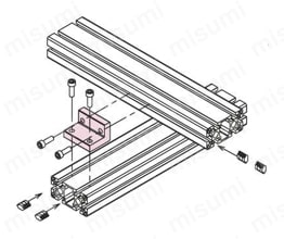 アングルブラケットL50100 接続方法図