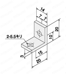 アングルブラケットSS　外形図