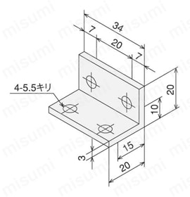 アングルブラケットSS2040 外形図