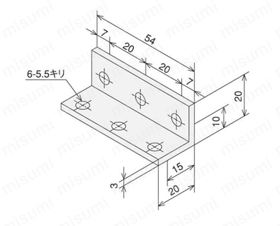 アングルブラケットSS2060 外形図01
