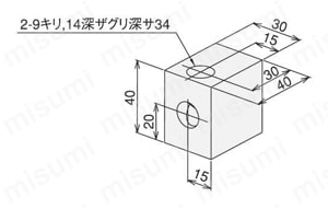 アングルブラケットハードL40 外形図