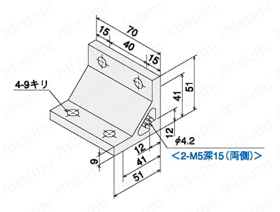 ハードブラケットL4080　ハードブラケットL4080 外形図