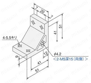 ハードブラケットSSG2040 外形図