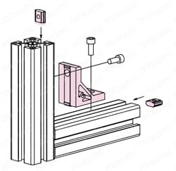 回り止付ハードブラケットL　使用例