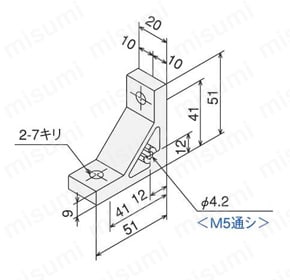 摩擦シート付ハードブラケットS 外形図
