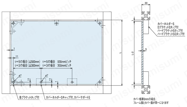 カバーホルダーSキャップ付　カバー固定方法