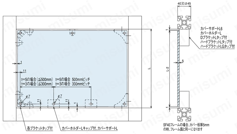 カバーサポートL6/カバーサポートL6フラット　カバー固定方法