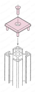 AZフレームキャップロックタイプ3030 使用方法図