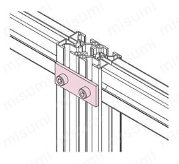 AZフレームキャップロックタイプ3030 ストレート連結使用例