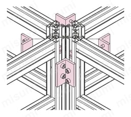 AZフレームキャップロックタイプ3030 クロス連結使用例