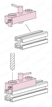 穴加工ジグL40 使用方法図