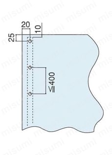 取手レール パネル加工寸法めやす