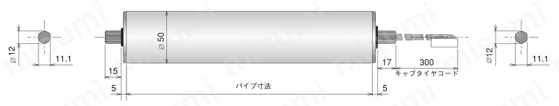 MDR　DCブラシレス標準モータ　φ50 外形図