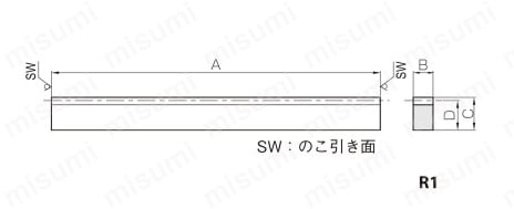【全長指定】黄銅ラック BSR-N 外形図