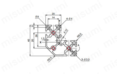 AFS-1040-4の寸法図