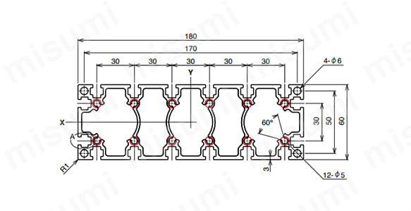 M6シリーズ ヘビー級 AFS-60180の寸法図