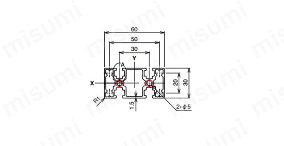 M6シリーズ スタンダード級 AFSH-3060Lの寸法図 ○NIC規格タップ位置