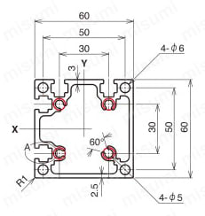 ベーシックフレーム M6シリーズ ヘビー級 AFST-6060 外形図