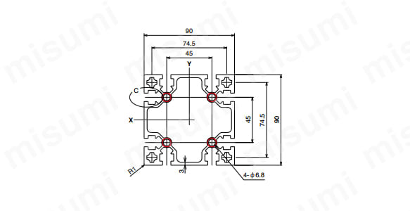 M8シリーズ スタンダード級 AFS-9090Lの寸法図