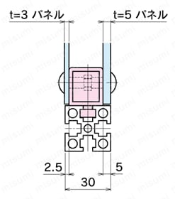 M6 Series 中間ブラケット　パネル取付例2