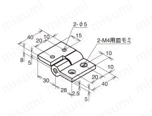 アルミ押し出し蝶番 AHO 外形図1