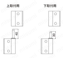 高荷重用アルミ押し出し蝶番締結部品セット AHB 外形図関連画像
