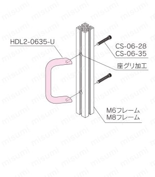 角度付アルミ取手 使用例