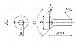六角穴付皿ボルト FCSタイプ 外形図