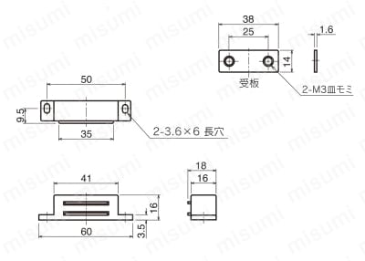 マグネットキャッチ DMCタイプ 外形図02