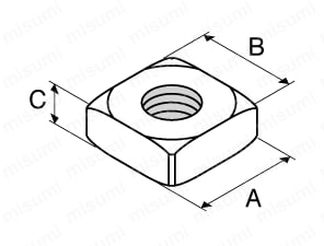 四角ナット（ステンレス製カジリ防止付）　