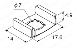 四角ナットセット NHG・NHRシリーズ（スチール製 50個パック）【50個入り】　ナットホルダー 製品画像と寸法図M6