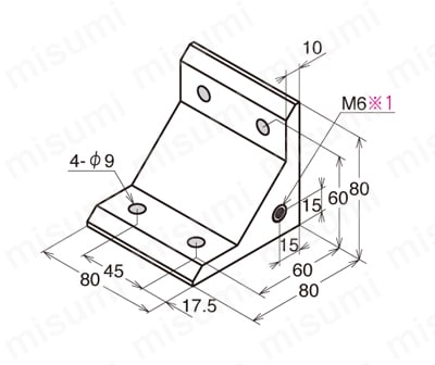M8シリーズ ヘビーブラケット(□45フレーム専用ブラケット) ABCH 外形図