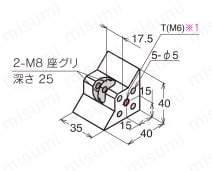 M8シリーズ ブロックブラケット ABLB ABLB-4035-8外形図