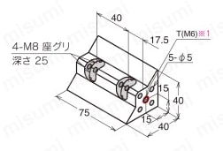 M8シリーズ ブロックブラケット ABLB ABLB-4075-8外形図