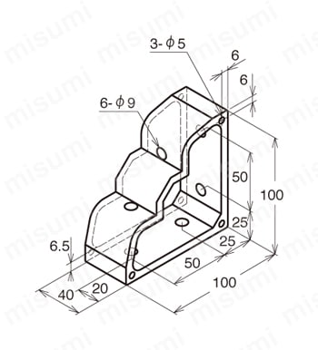 H10シリーズ ヘビーブラケット ABLH-50 外形図