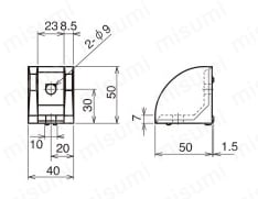 M8シリーズ スタンダードブラケット（□45フレーム専用ブラケット） ABL 外形図01