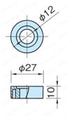 CLR（コラム式レベルインジケーター）用センサー（SCLR） スペーサー外形図