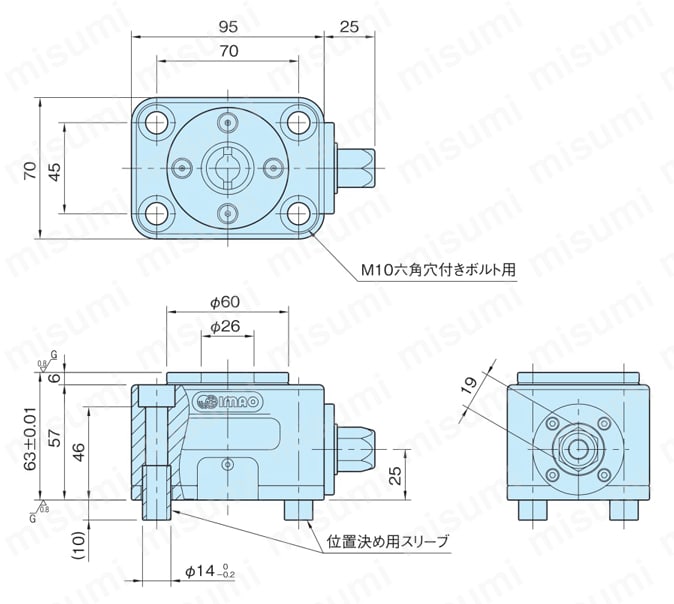 引込みクランプ（六角タイプ）（PTPD） 外形図