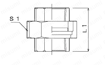ステンレス製ねじ込み管継手 ユニオン Alt;外形図01