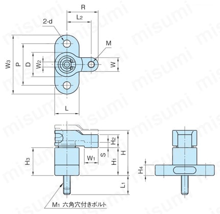 フッククランプセット（フランジタイプ）（BJ132-B） 外形図