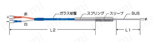 温度センサー 熱電対Kタイプ（シースタイプ） 外形図1