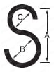 Sフック Nタイプ 鉄 外形図
