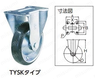 TYSK-150 | TYSシリーズ 固定 ゴムキャスター | トラスコ中山 | ミスミ