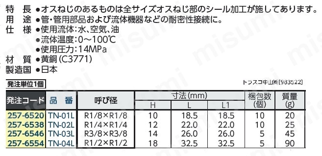 ねじ込み継手エルボ（外×外 ねじ）:関連画像