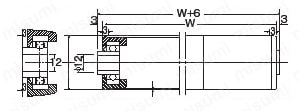 キャリアローラー用ベアリング(ステンレス) 外形図