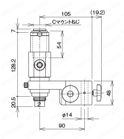 モニター観察用鏡体ユニット 外形図3