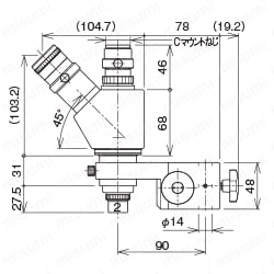 モニター観察用鏡体ユニット 外形図4