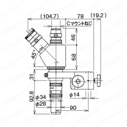 モニター観察用鏡体ユニット 外形図5