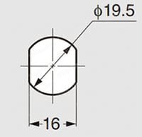 シリンダ錠（板金扉用） SN-711-8-D 取付加工図