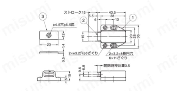 マグネラッチ ML-80型（樹脂製）外形図